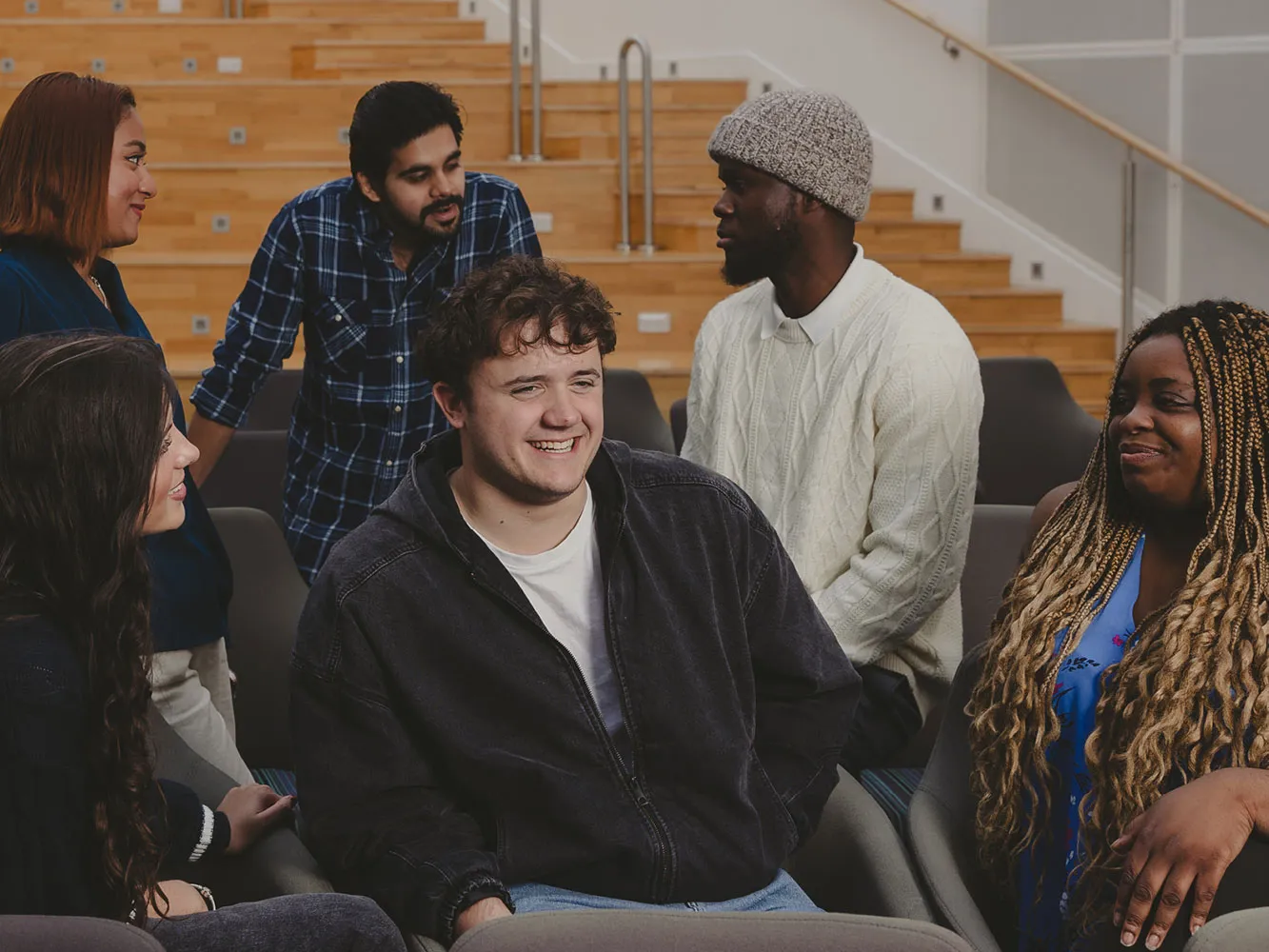 group of people chatting