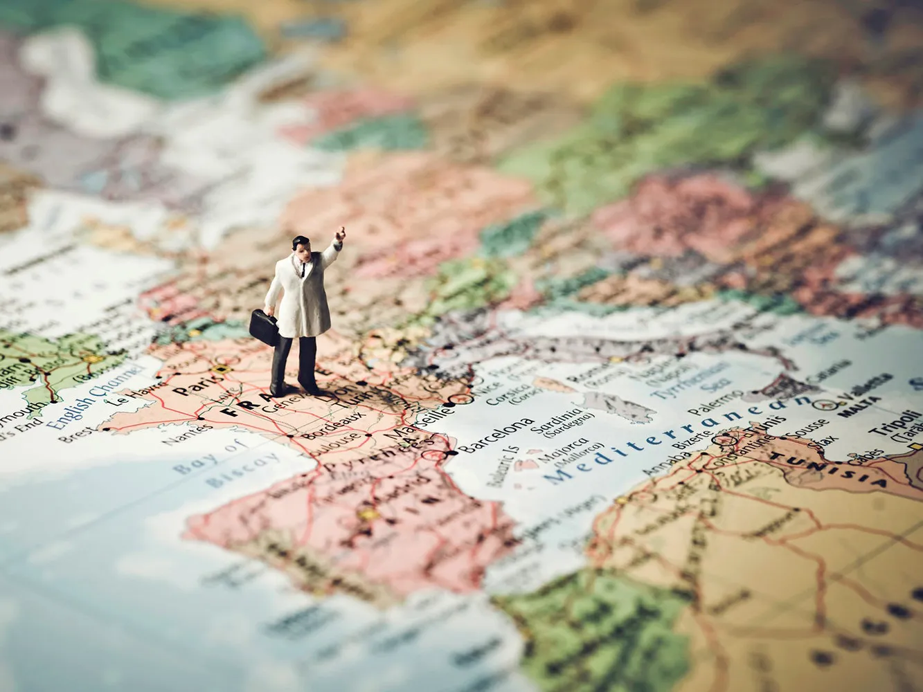model person on a map