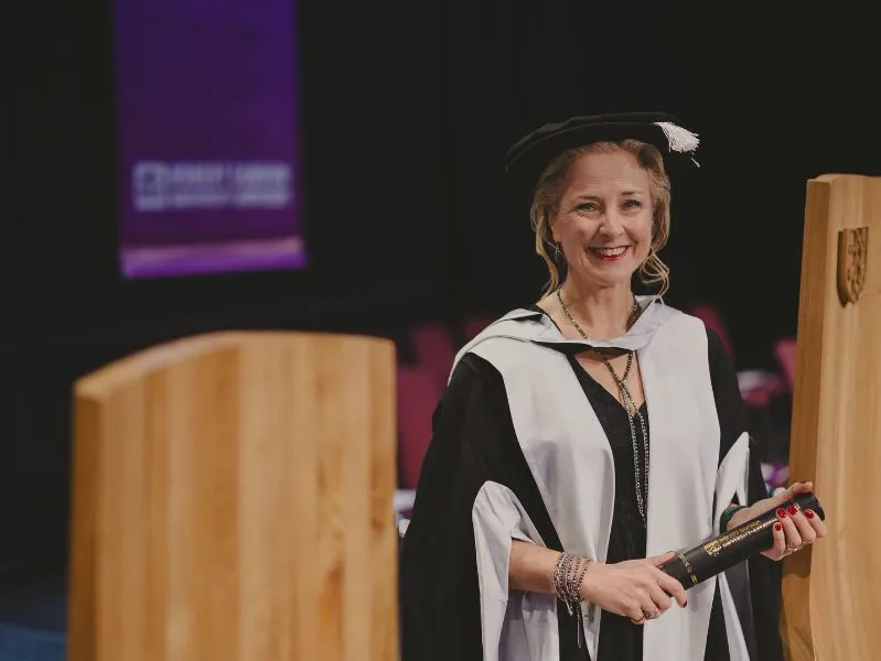 Dr Izzy Crawford on stage at P&J Live