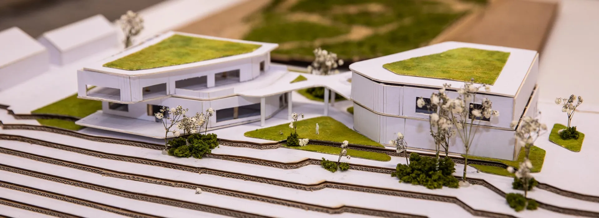close up of modern architectural model