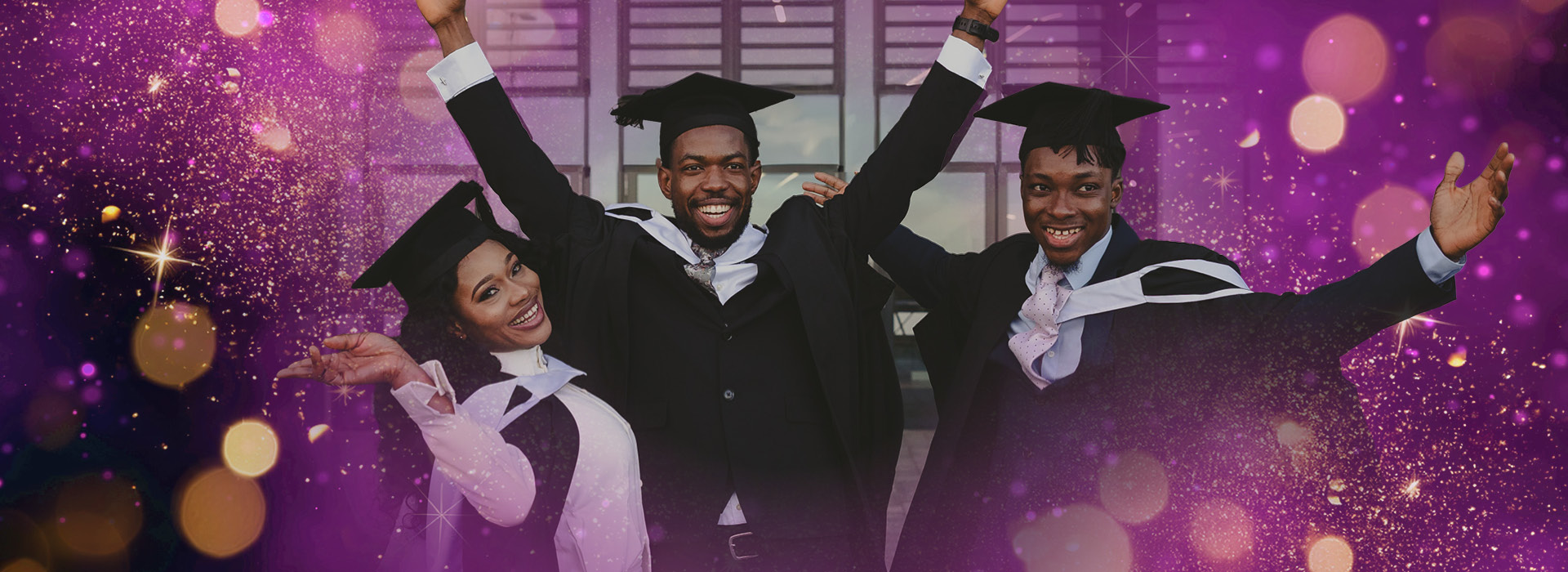 Students celebrating graduation
