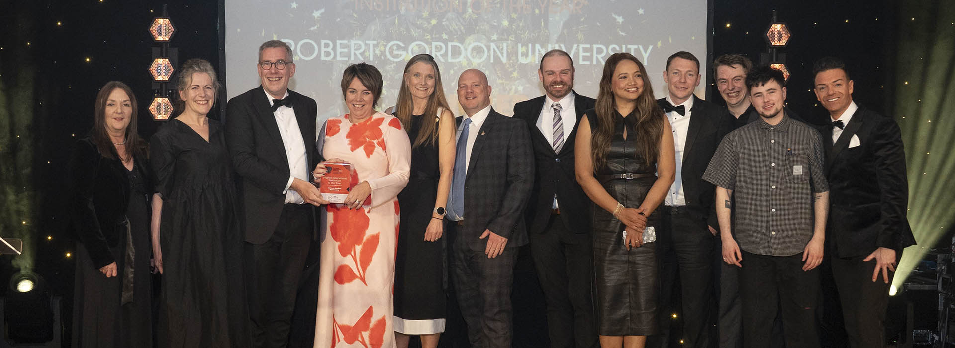 Representatives from RGU accept the award for Higher Educational Institution of the Year
