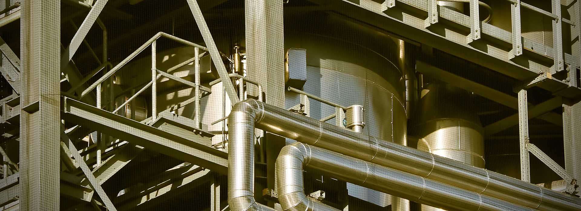 close up of industrial plant