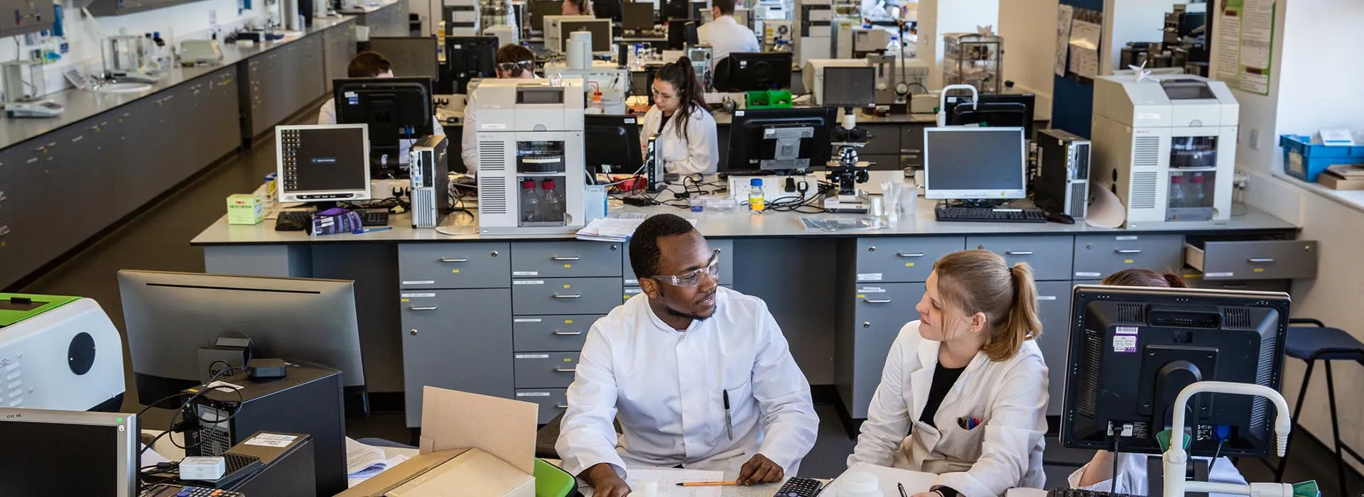 students working in a lab