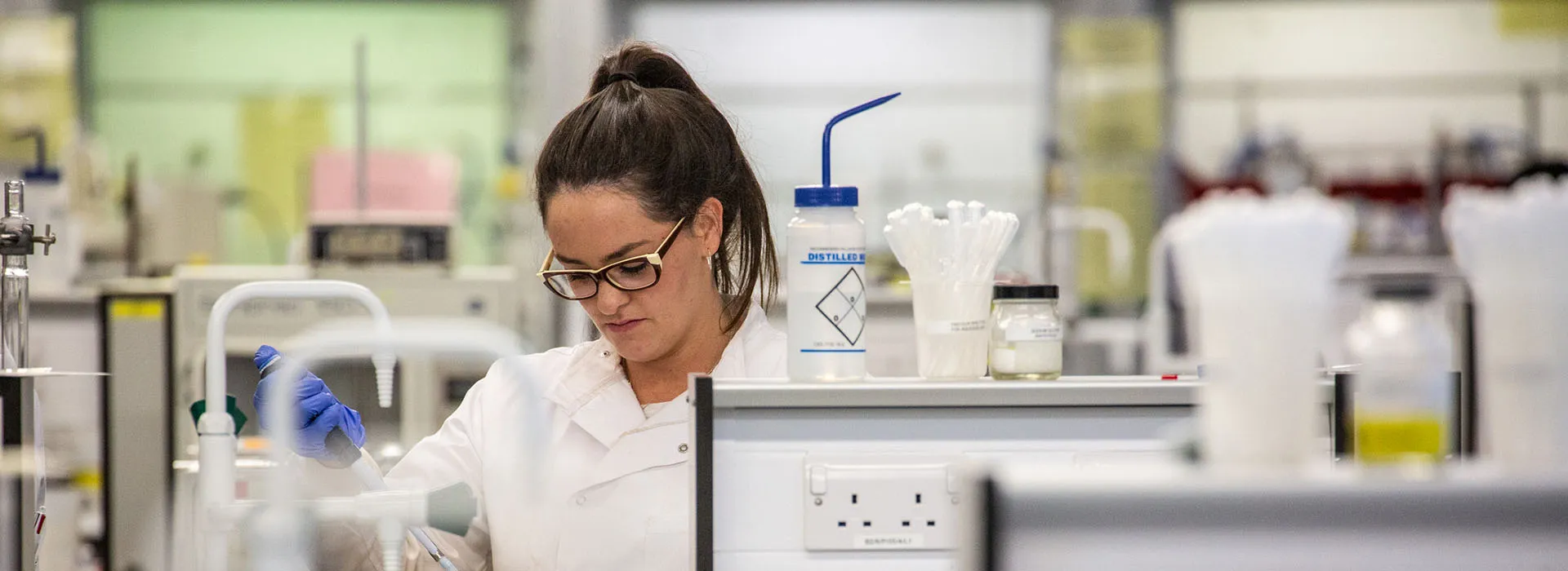 student working in a lab