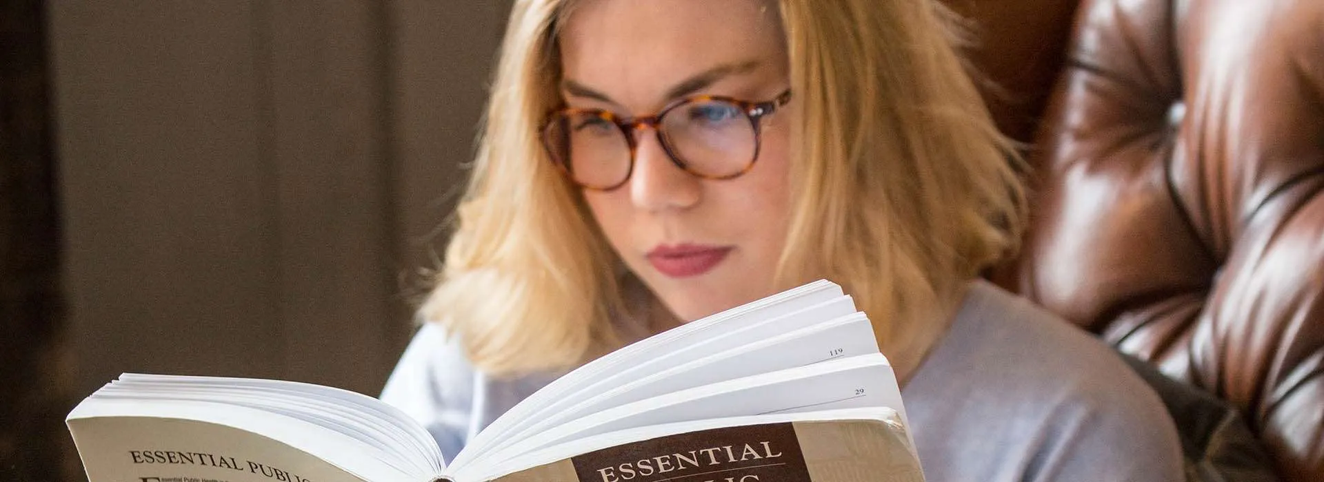 Person reading a book