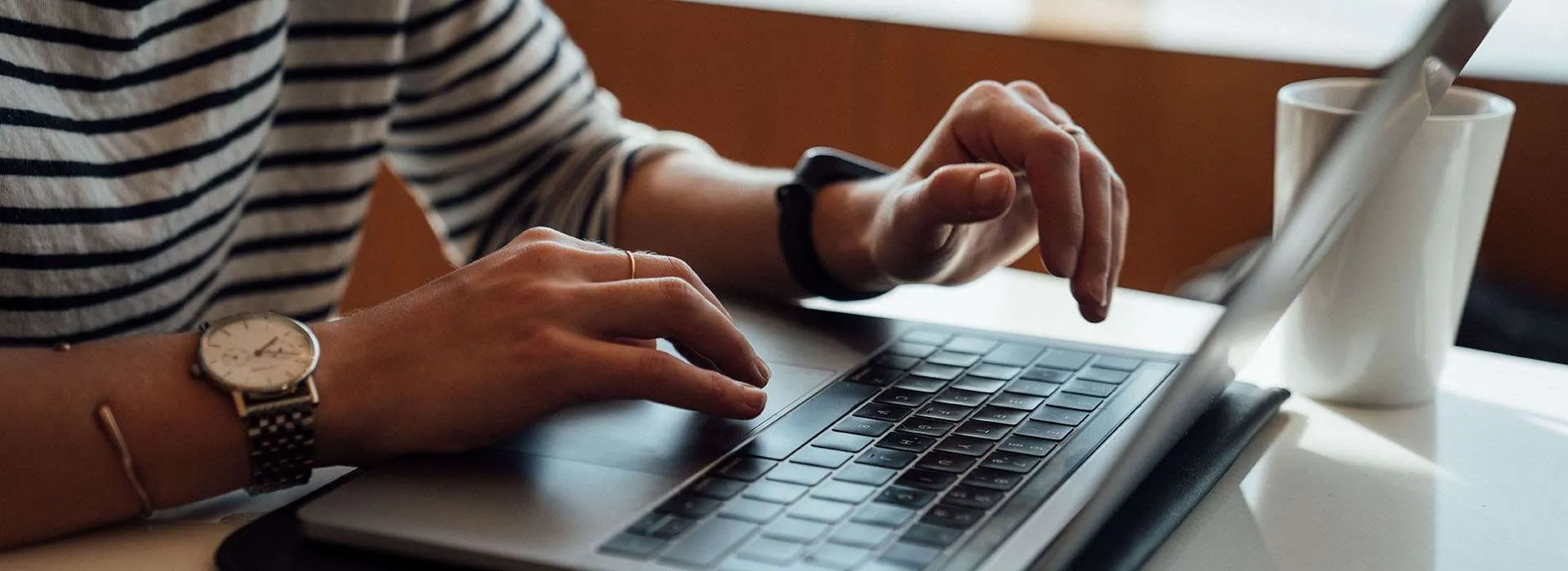 person using laptop