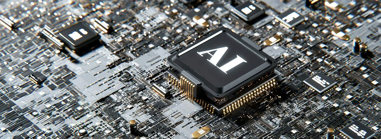 Image of computer hardware with an AI chip