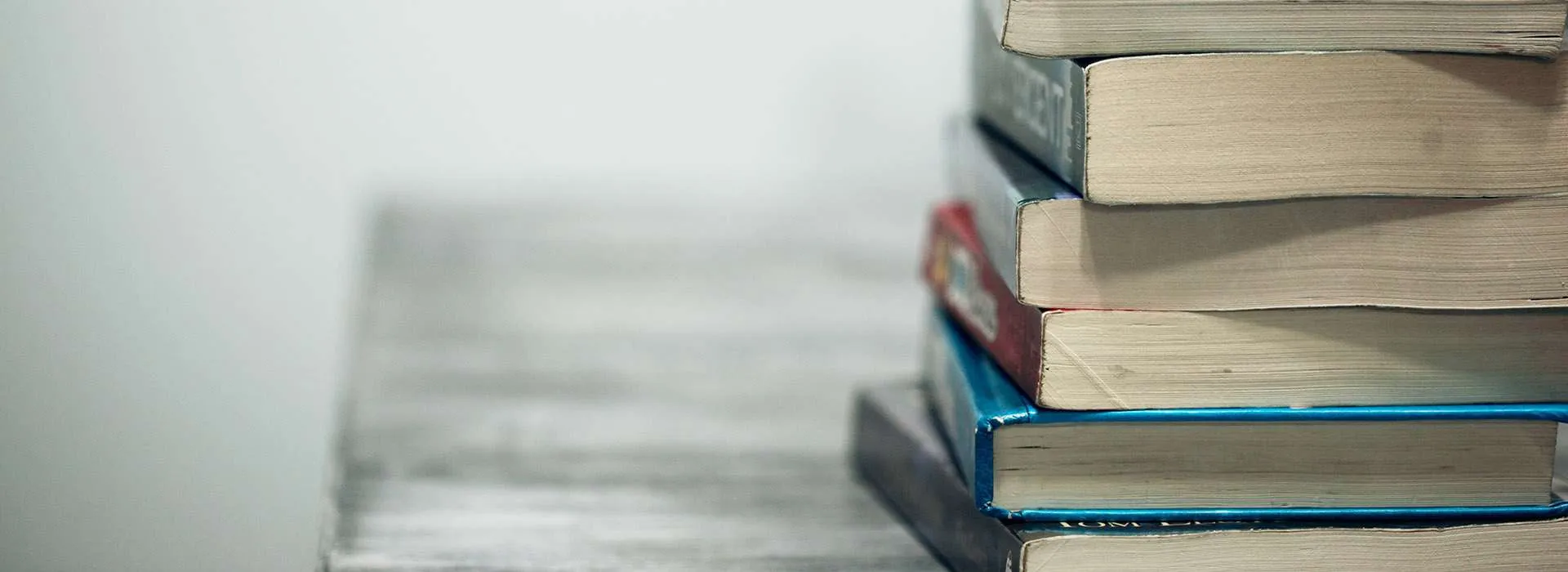 stack of books on a table