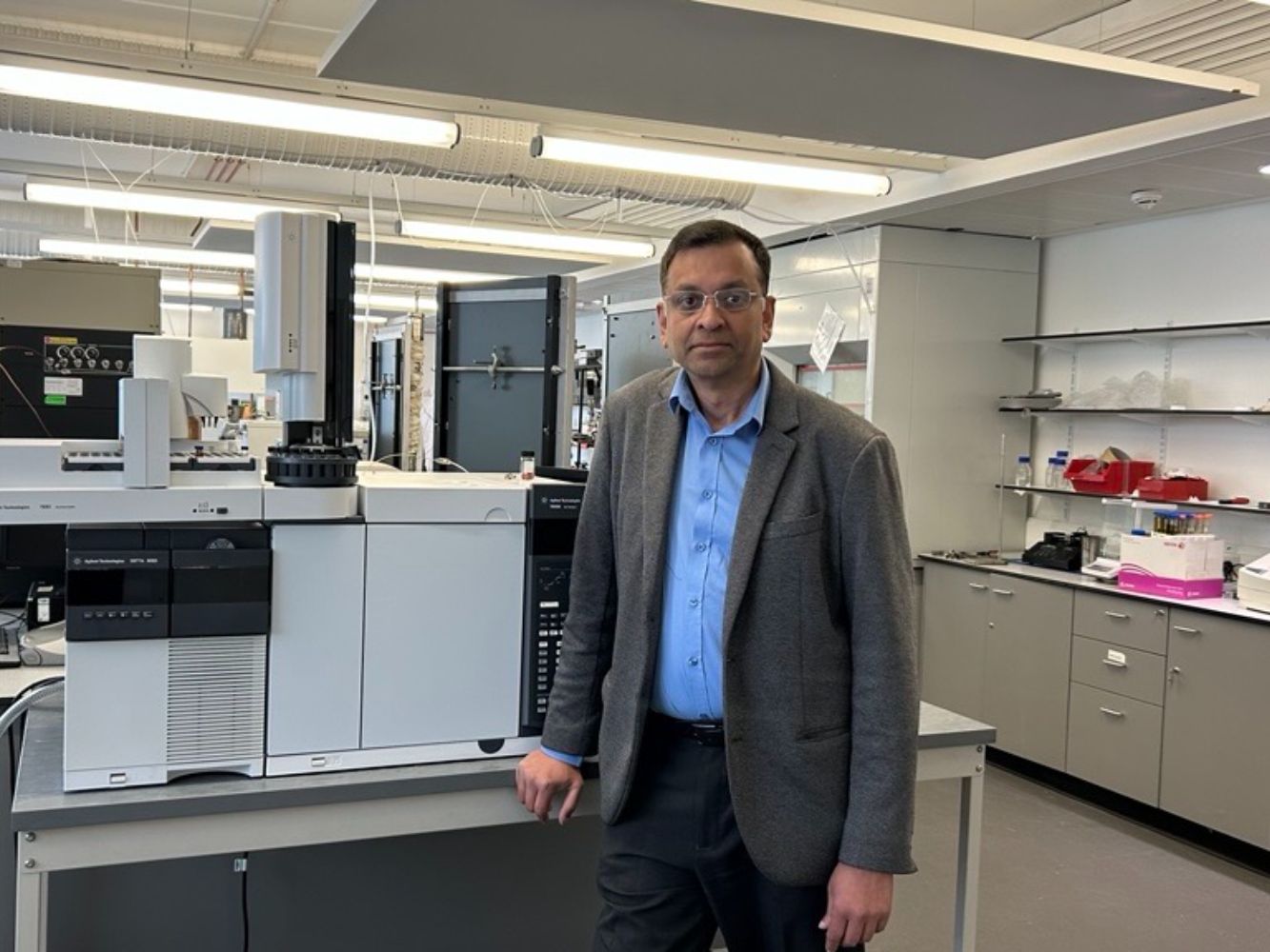 Professor Radhakrishna Prabhu in an engineering lab