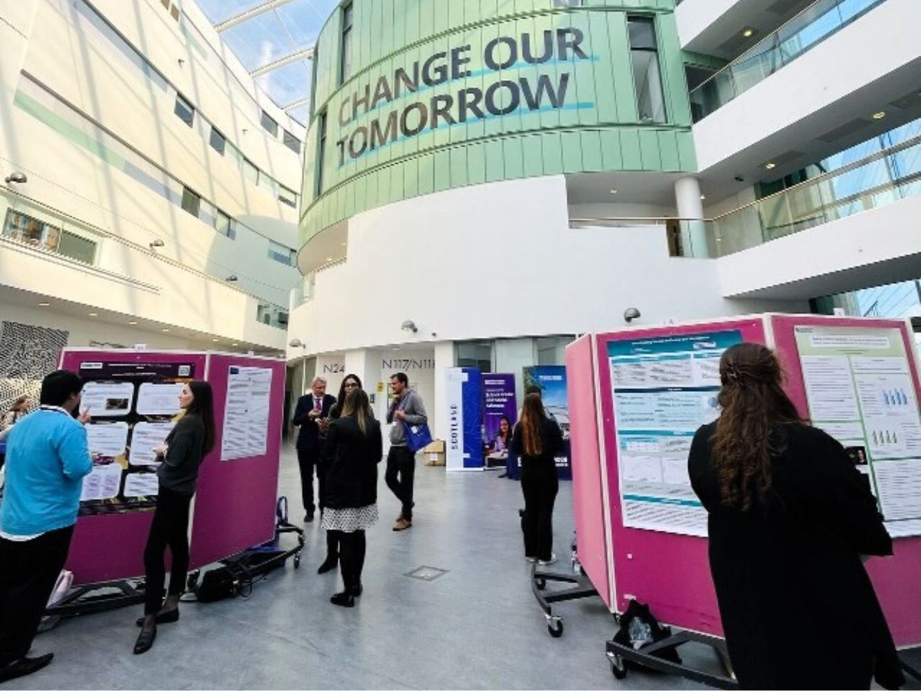 Research posters on display