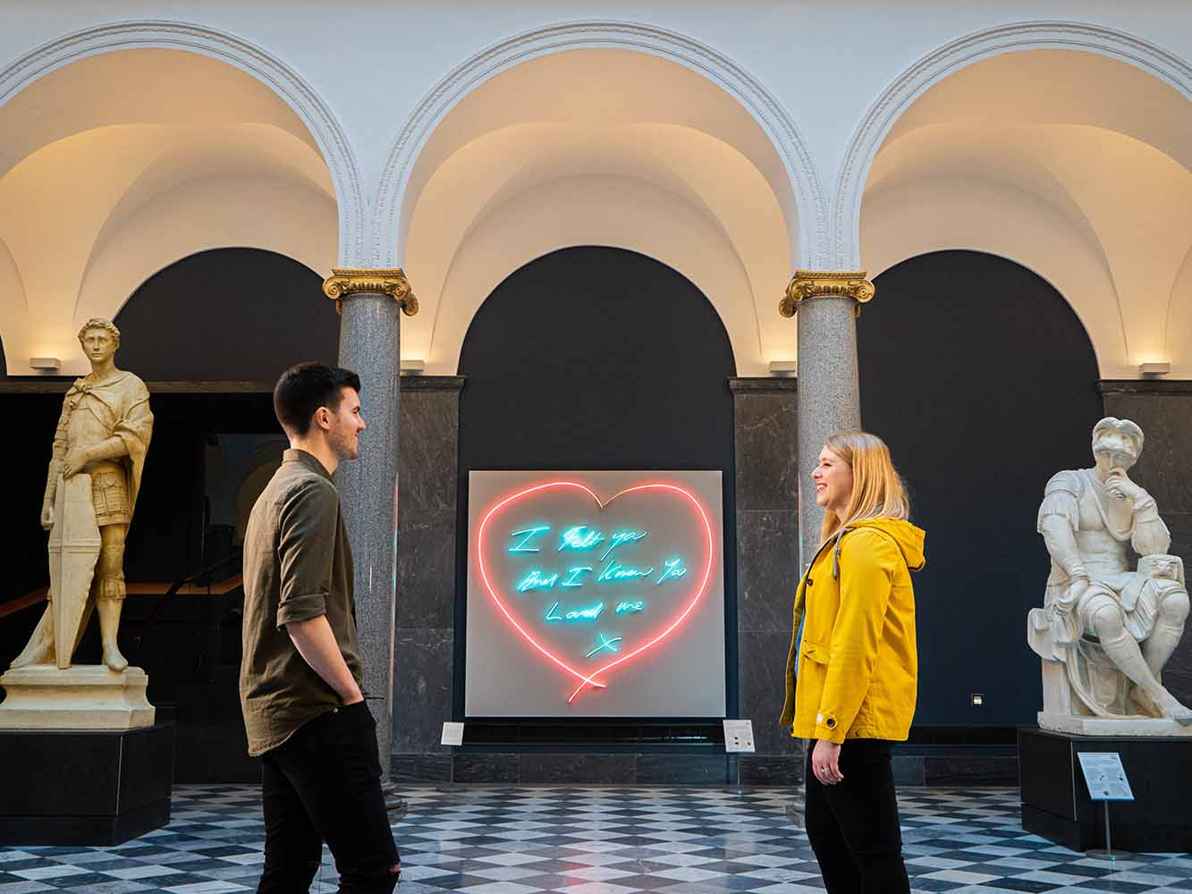 Two people in Aberdeen Art Gallery