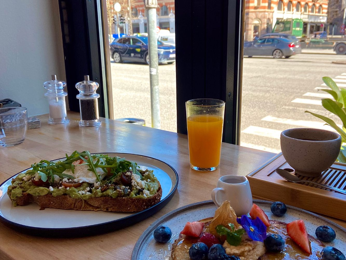 A meal sitting on a table