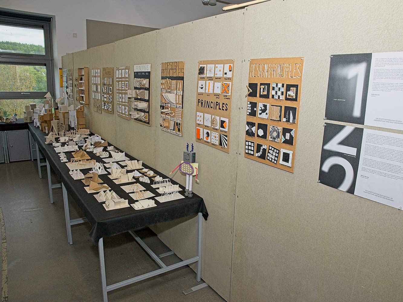 architectural models on a table