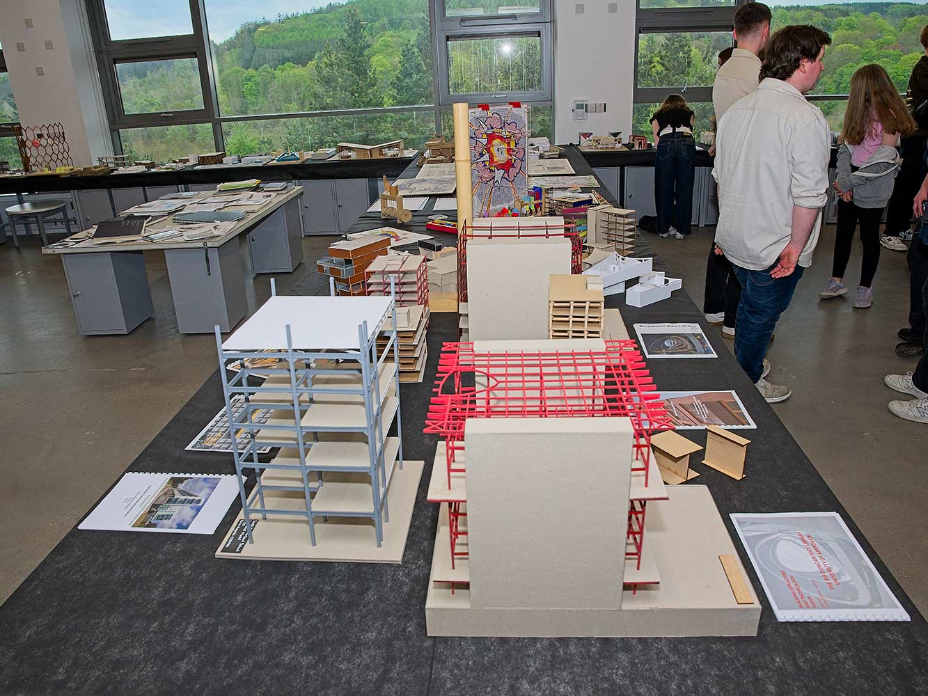 architectural models on a table