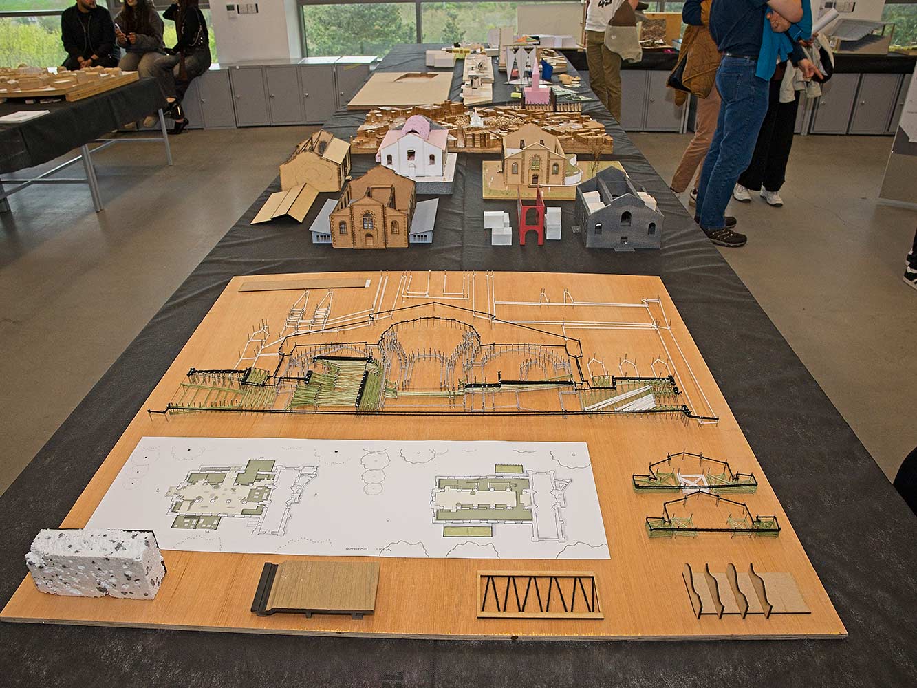 architectural models on a table