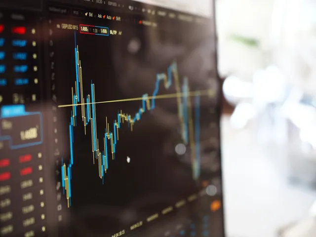 close up of a screen displaying a graph