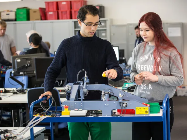 students working in Microcontroller Lab