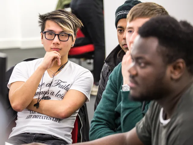 students looking at a computer screen