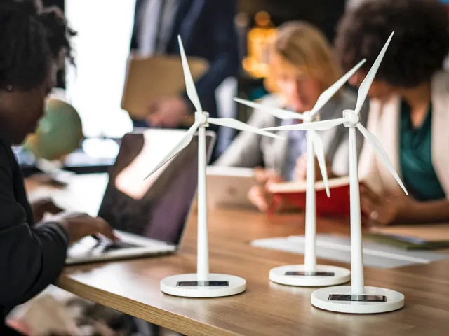 miniature models of wind turbines