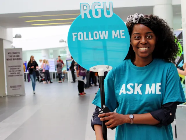 student tour guide at open day