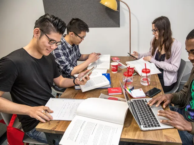 students studying together