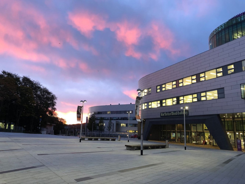 Sir Ian Wood Building in the evening