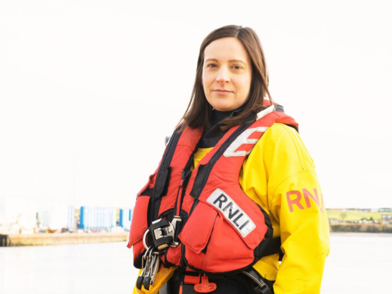 Caroline Tierney with a life jacket on