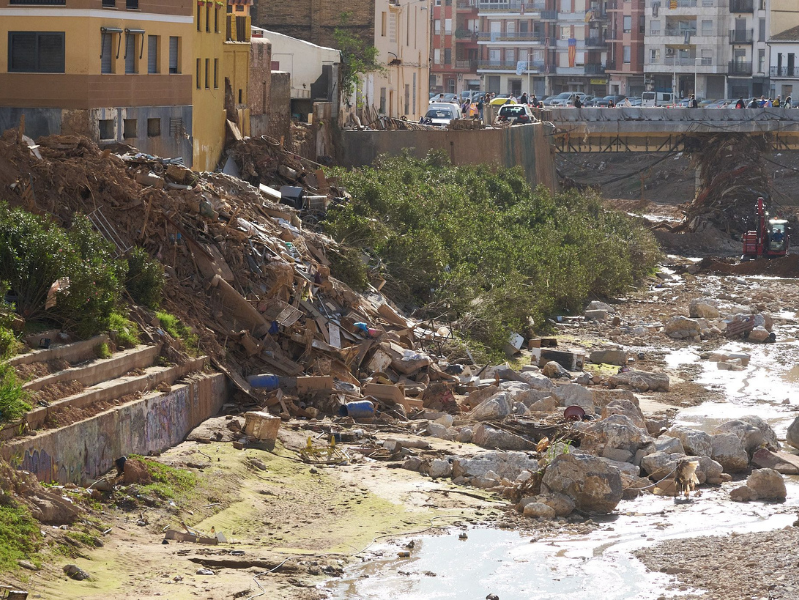 Damage following severe flooding in Paiporta, Spain. Damage following severe flooding in Paiporta, Spain.