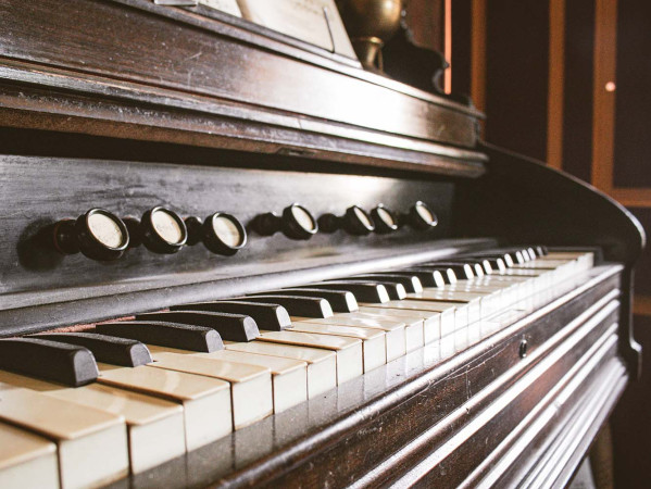 close up of piano keys