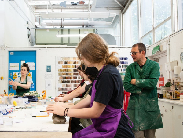 Image shows creatives taking part in Gray's 'A Week in the life of Art School' summer course, as part of the Engage programme 2024 - credit Nicole Paterson