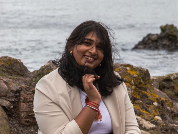 Student Lavanya at Aberdeen beach Student Lavanya at Aberdeen beach