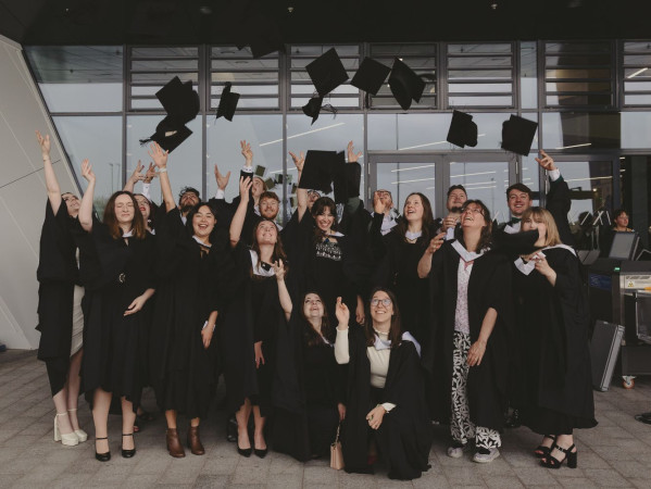 A group of RGU students celebrating at graduation